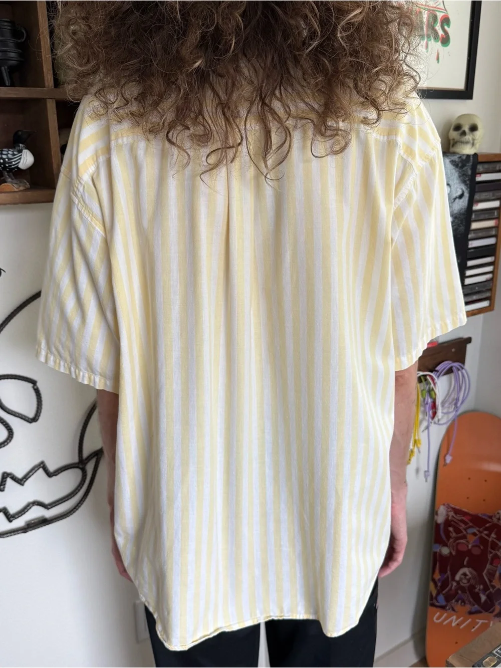 Vintage 70s 80s Striped S/S Button Down Shirt Kenny Rogers ~ Size Large
